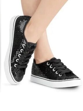 Balera black Sequin Glitter Low-Top Dance Sneakers Size 8